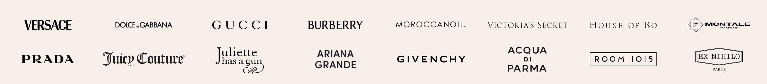 Versace, Dolce & Gabbana, Gucci and other brands
