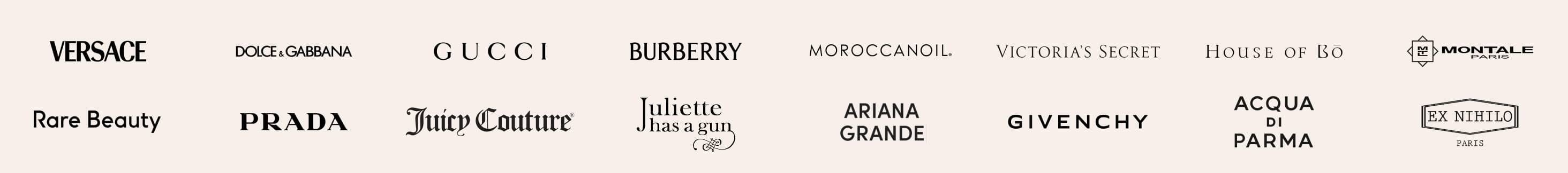 Versace, Dolce & Gabbana, Gucci and other brands