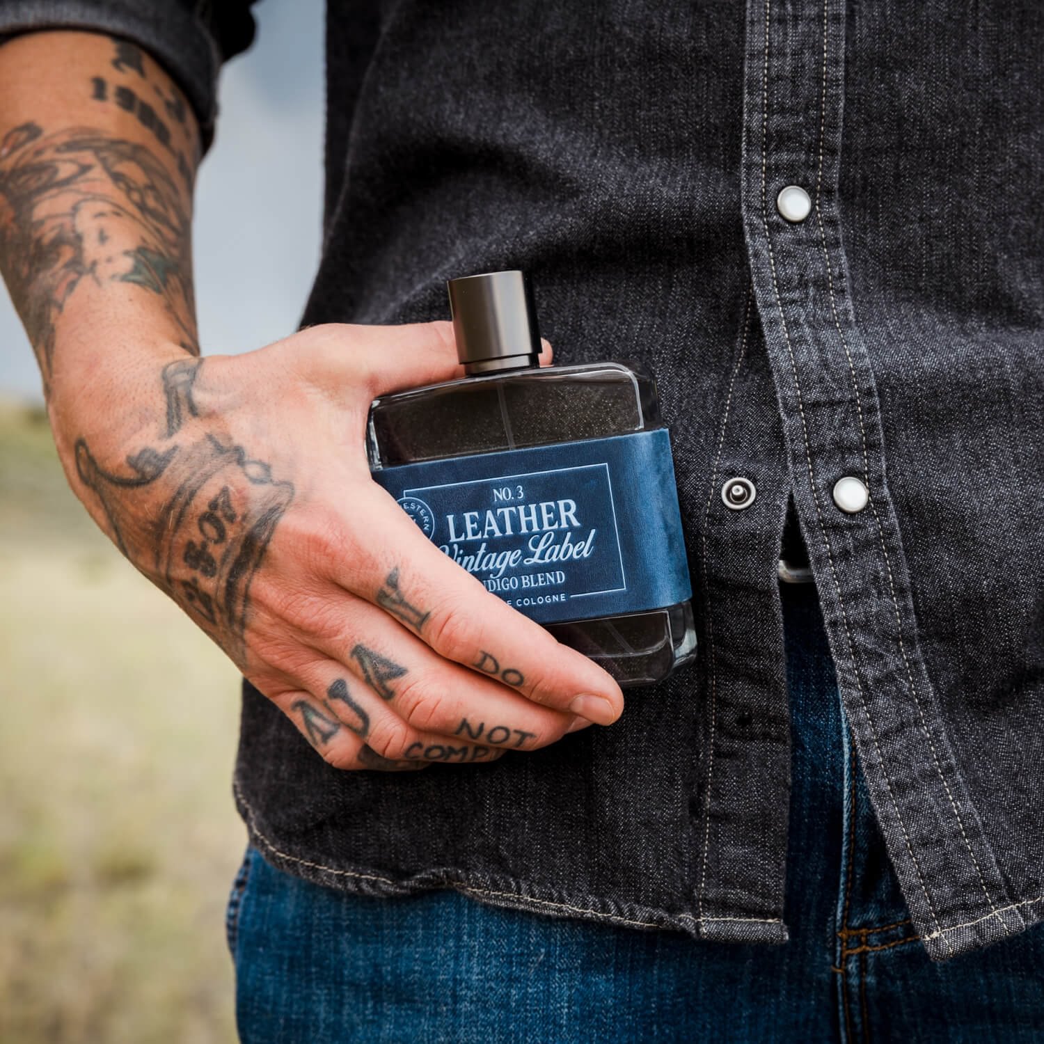 No. 3 Leather Vintage Label Indigo Blend